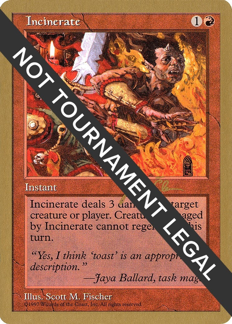 Image for Incinerate - 1997 Jakub Slemr (5ED) (World Championship Decks) - Magic: The Gathering