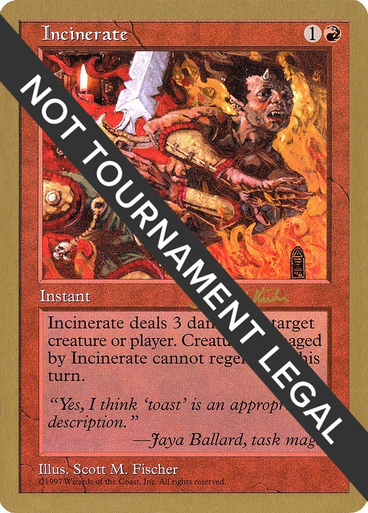 Image for Incinerate - 1997 Janosch Kuhn (5ED) (World Championship Decks) - Magic: The Gathering