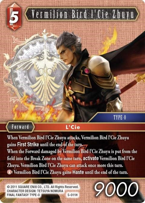 Image for Vermilion Bird l'Cie Zhuyu (Opus V) (5-011H) - Final Fantasy TCG