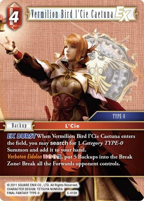 Image for Vermilion Bird l'Cie Caetuna (Opus V) (5-012H) - Final Fantasy TCG