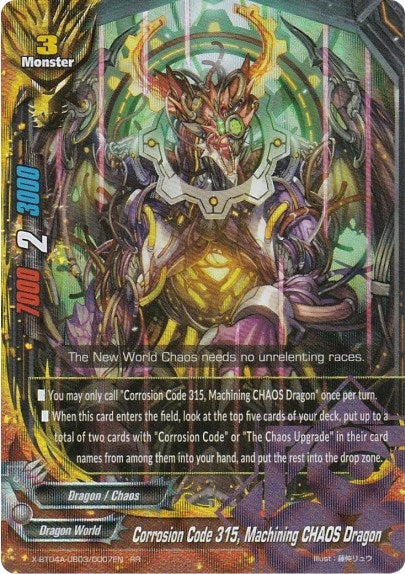 Image for Corrosion Code 315, Machining CHAOS Dragon (New World Chaos) (X-BT04A-UB03/0007EN) - Future Card BuddyFight