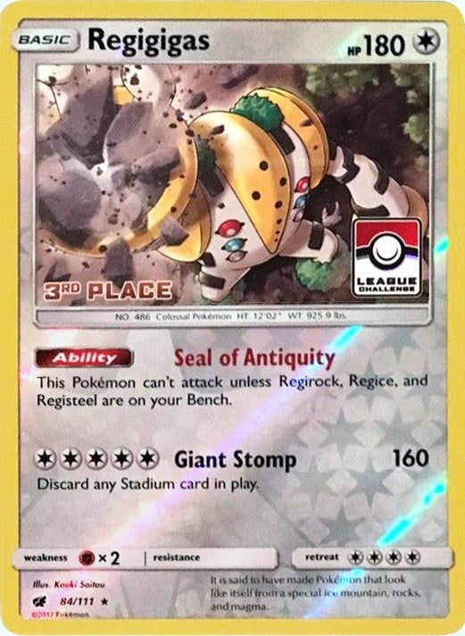 Image for Regigigas - 84/111 (League Challenge) [3rd Place] (League & Championship Cards) (084/111) - Pokemon