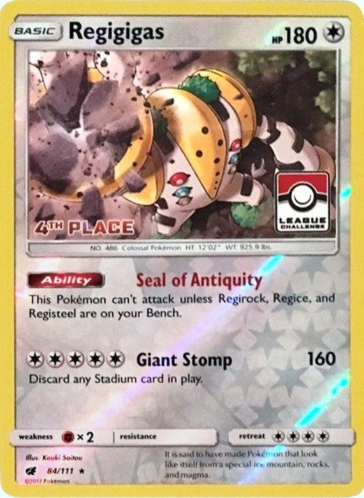 Image for Regigigas - 84/111 (League Challenge) [4th Place] (League & Championship Cards) (084/111) - Pokemon