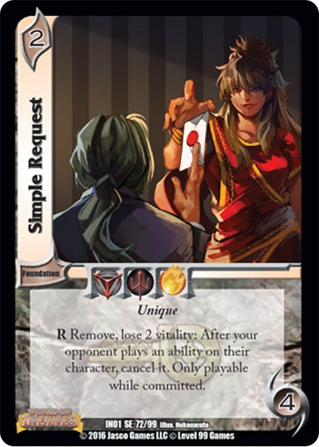 Image for Simple Request (World of Indines) (72) - UniVersus