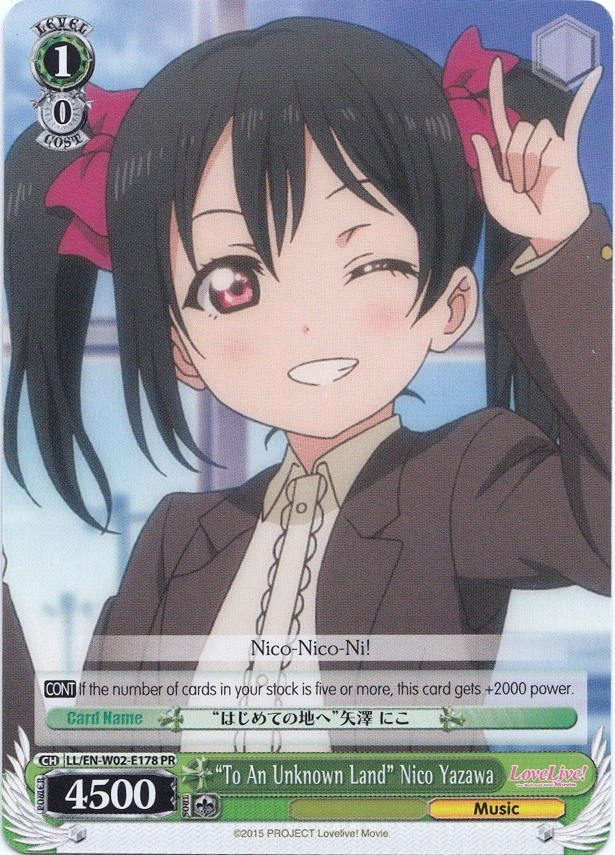 Image for "To An Unknown Land" Nico Yazawa (Love Live! DX Vol.2) (LL/EN-W02-E178 PR) - Weiss Schwarz