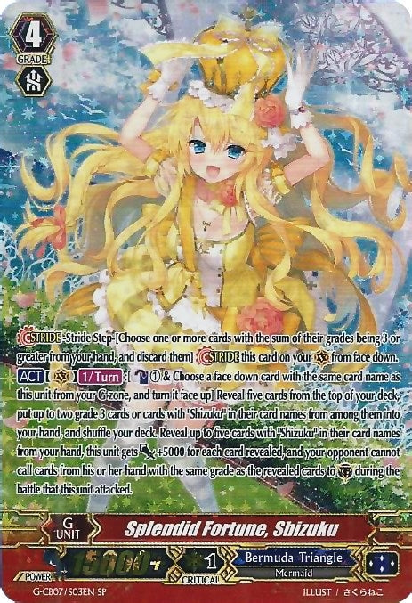 Image for Splendid Fortune, Shizuku (SP) (G-CB07: Divas' Festa) (G-CB07/S03EN) - Cardfight Vanguard