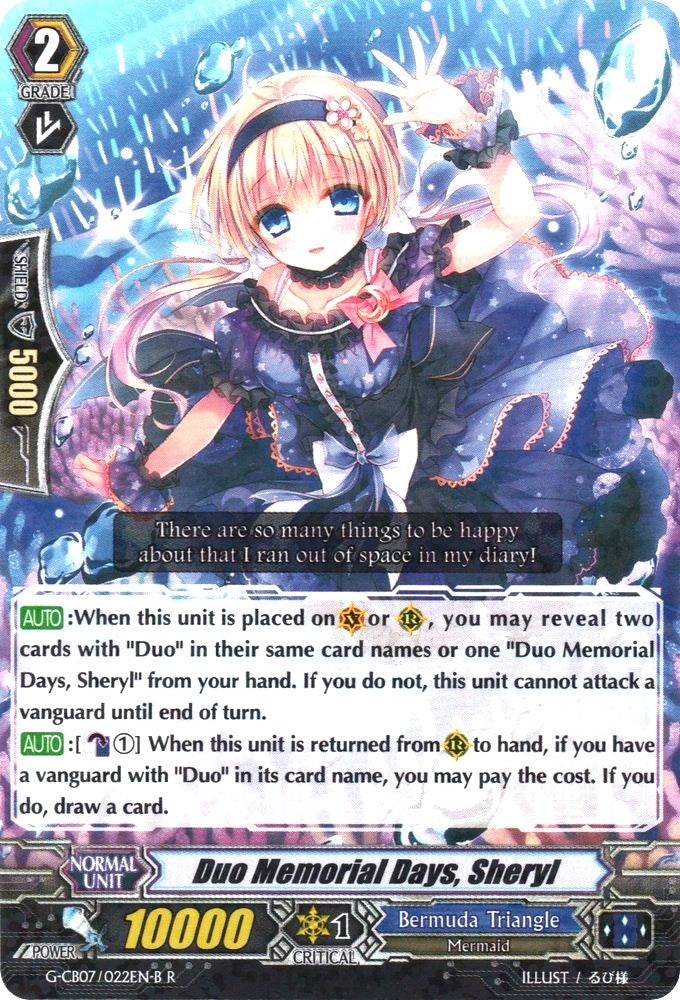 Image for Duo Memorial Days, Sheryl (Black) (G-CB07: Divas' Festa) (G-CB07/022EN-B) - Cardfight Vanguard