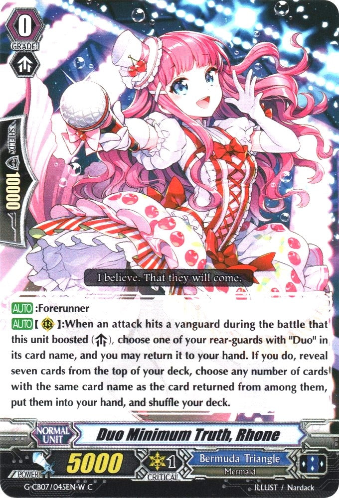 Image for Duo Minimum Truth, Rhone (White) (G-CB07: Divas' Festa) (G-CB07/045EN-W) - Cardfight Vanguard