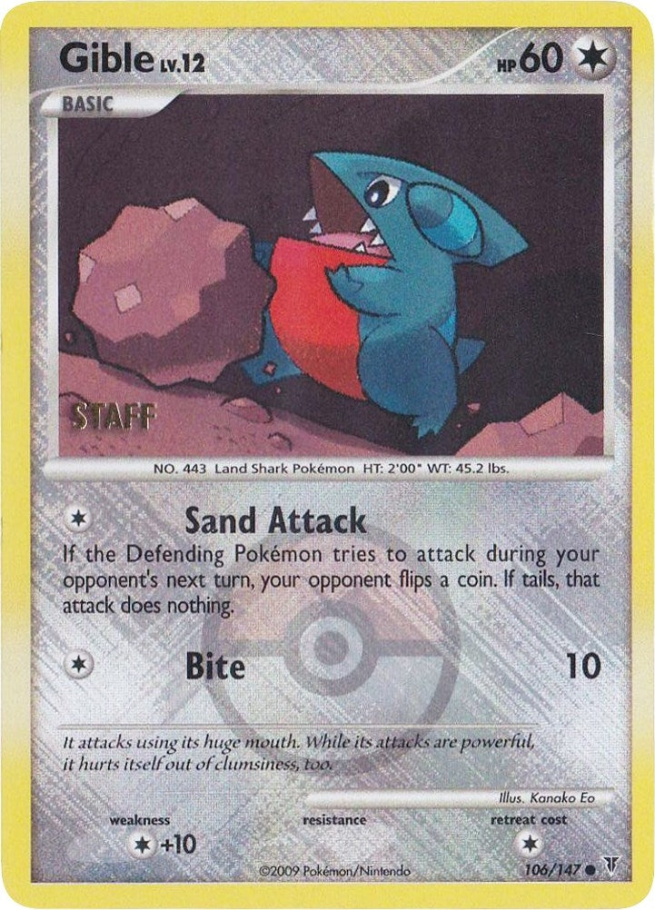 Image for Gible - 106/147 (Championship Promo) [Staff] (League & Championship Cards) (106/147) - Pokemon