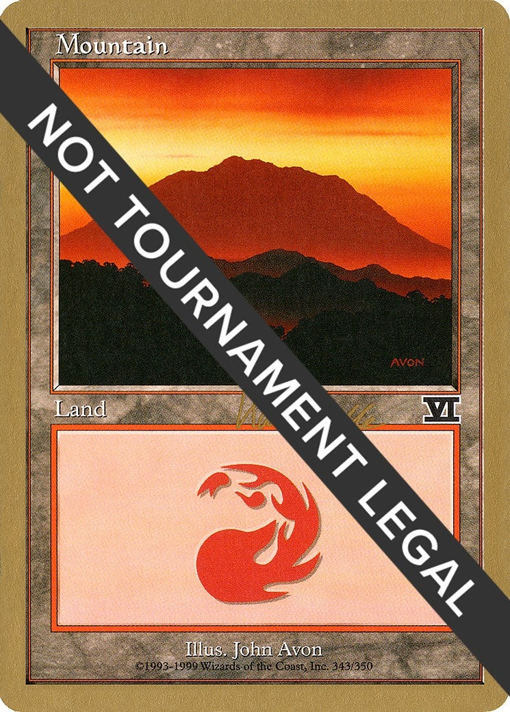 Image for Mountain (343) - 1999 Kai Budde (6ED) (World Championship Decks) - Magic: The Gathering