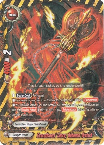 Image for Executioners' Lance, Gehenna Gretsch (Buddy Legends) (X2-BT01/0056EN) - Future Card BuddyFight