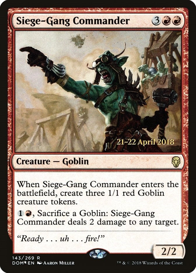 Image for Siege-Gang Commander (Prerelease Cards) (143) - Magic: The Gathering