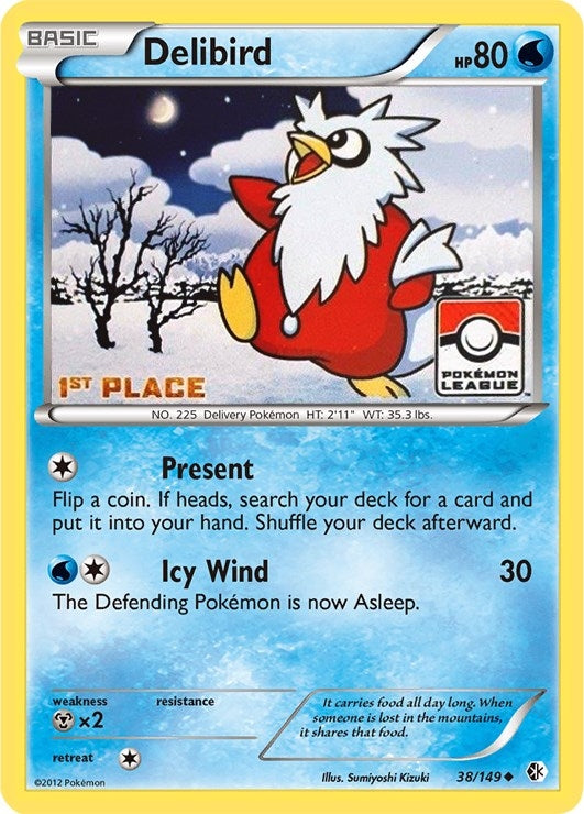 Image for Delibird - 38/149 (Pokemon League) [1st Place] (League & Championship Cards) (038/149) - Pokemon
