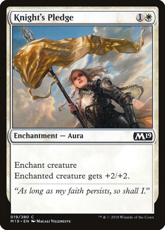 Image for Knight's Pledge (Core Set 2019) (19) - Magic: The Gathering