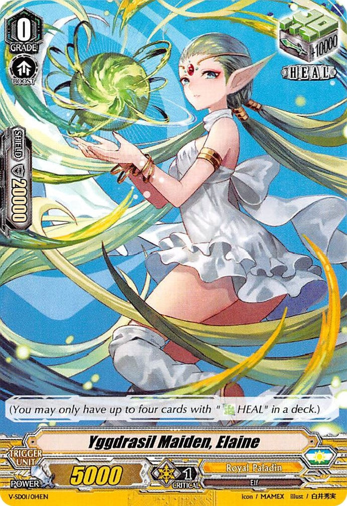 Image for Yggdrasil Maiden, Elaine (V Start Deck 01: 2018 Free Experience Deck "Royal Paladin") (V-SD01/014EN) - Cardfight Vanguard