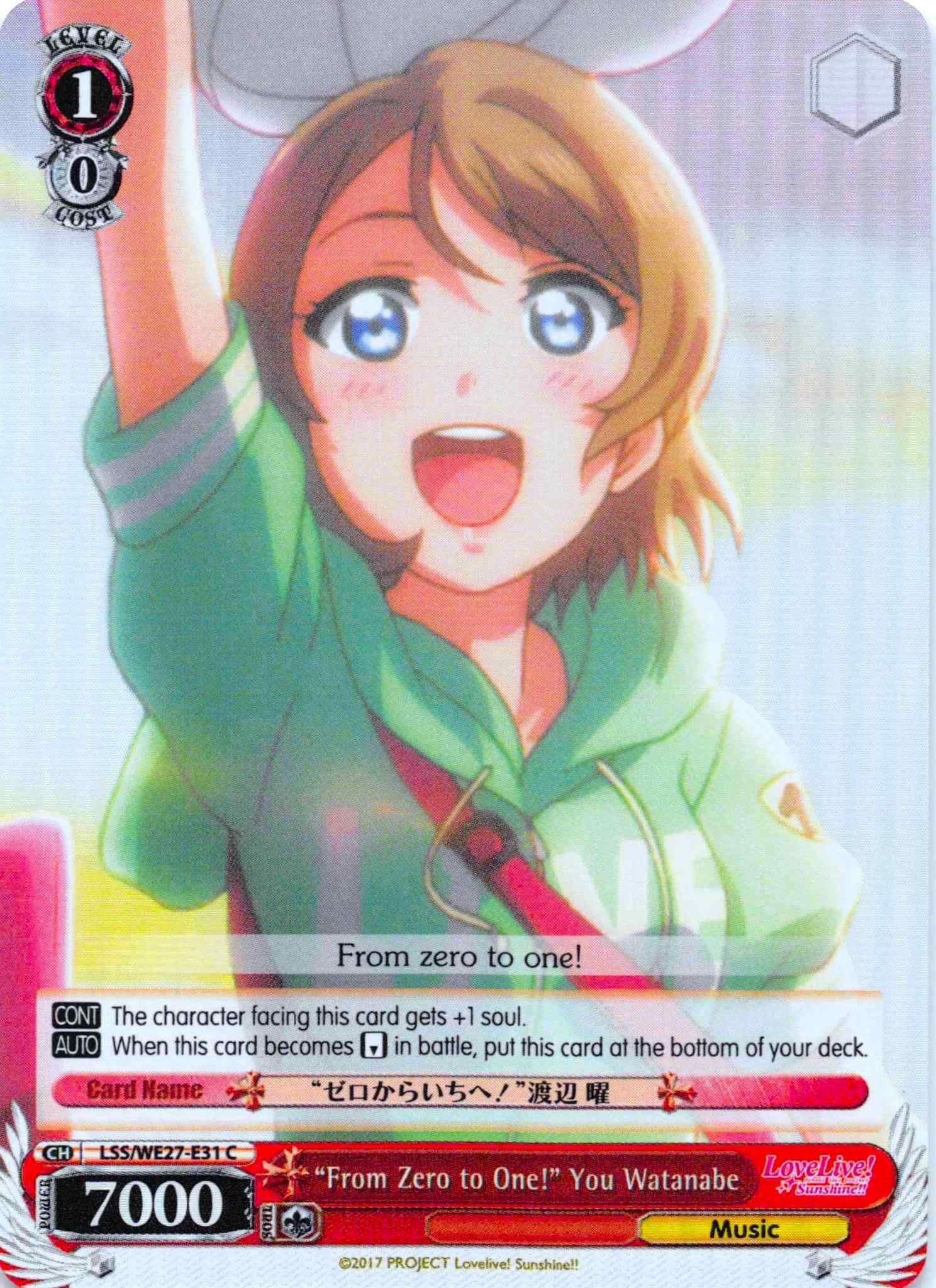 Image for "From Zero to One!" You Watanabe (Parallel Foil) (Love Live! Sunshine!! Extra Booster) (LSS/WE27-E31 C) - Weiss Schwarz