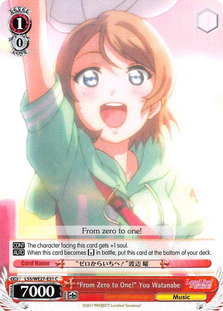 Image for "From Zero to One!" You Watanabe (Love Live! Sunshine!! Extra Booster) (LSS/WE27-E31 C) - Weiss Schwarz