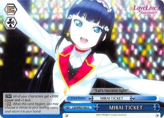 Image for MIRAI TICKET (Blue) (Love Live! Sunshine!! Extra Booster) (LSS/WE27-E53 C) - Weiss Schwarz