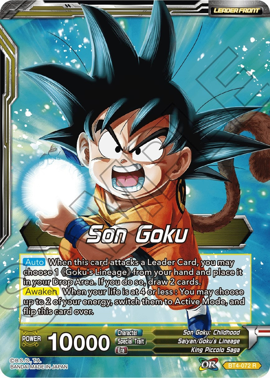 Image for Son Goku // Legacy Bearer Son Goku (Colossal Warfare) (BT4-072) - Dragon Ball Super: Masters