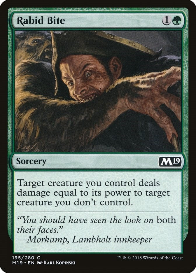 Image for Rabid Bite (Core Set 2019) (195) - Magic: The Gathering