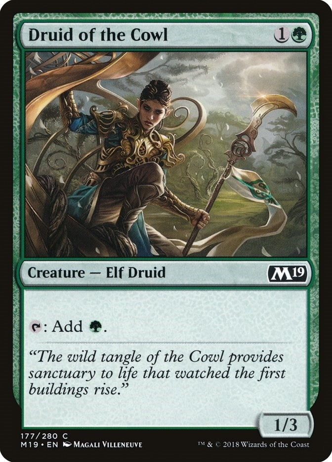 Image for Druid of the Cowl (Core Set 2019) (177) - Magic: The Gathering