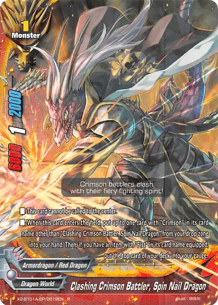 Image for Clashing Crimson Battler, Spin Nail Dragon (Solar Strife) (X2-BT01A-SP/0019EN) - Future Card BuddyFight