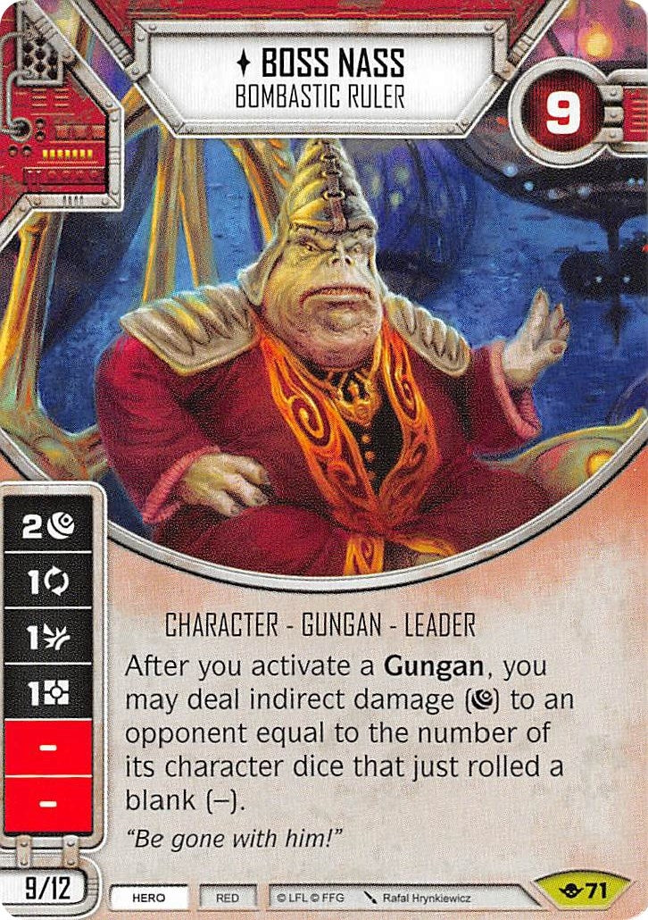 Image for Boss Nass - Bombastic Ruler (Card Only) (Way of the Force) (71) - Star Wars: Destiny