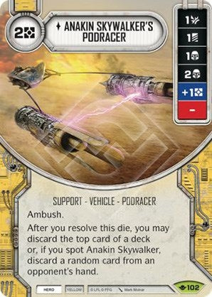 Image for Anakin Skywalker's Podracer (Way of the Force) (102) - Star Wars: Destiny