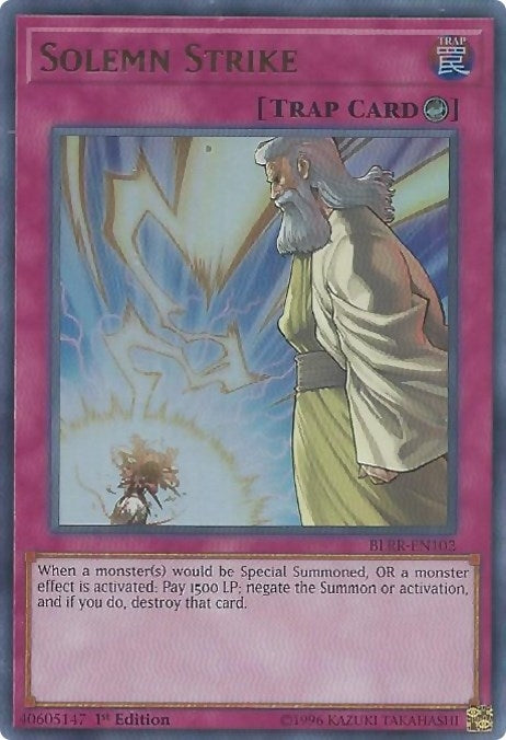 Image for Solemn Strike (Battles of Legend: Relentless Revenge) (BLRR-EN102) - YuGiOh