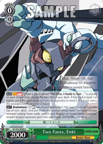 Image for Two Faces, Enki (Gurren Lagann) (GL/S52-E049) - Weiss Schwarz