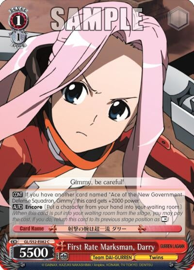 Image for First Rate Marksman, Darry (Gurren Lagann) (GL/S52-E082) - Weiss Schwarz