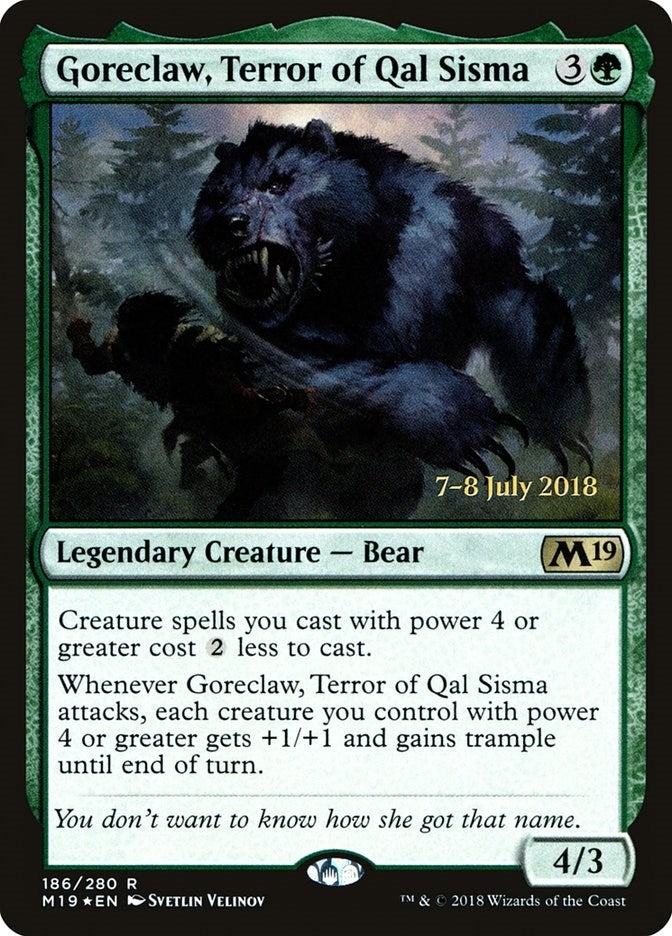 Image for Goreclaw, Terror of Qal Sisma (Prerelease Cards) (186) - Magic: The Gathering