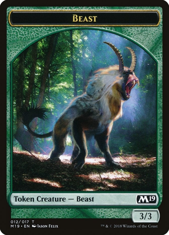 Image for Beast Token (Core Set 2019) (12) - Magic: The Gathering