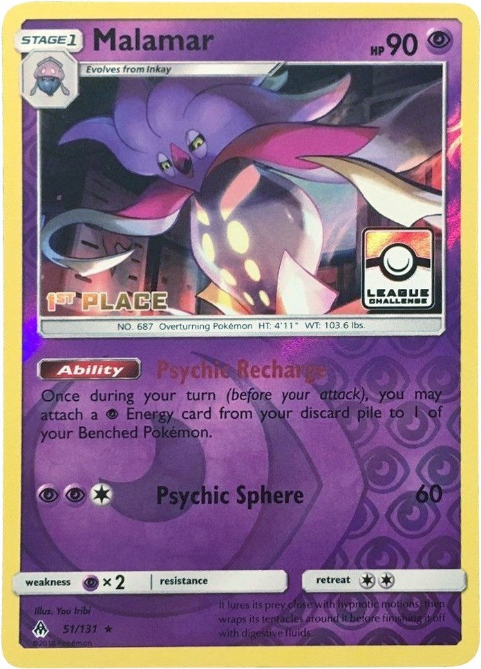 Image for Malamar - 51/131 (League Challenge) [1st Place] (League & Championship Cards) (051/131) - Pokemon