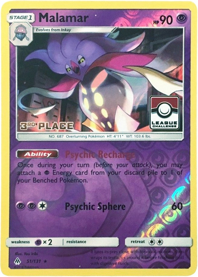 Image for Malamar - 51/131 (League Challenge) [3rd Place] (League & Championship Cards) (051/113) - Pokemon
