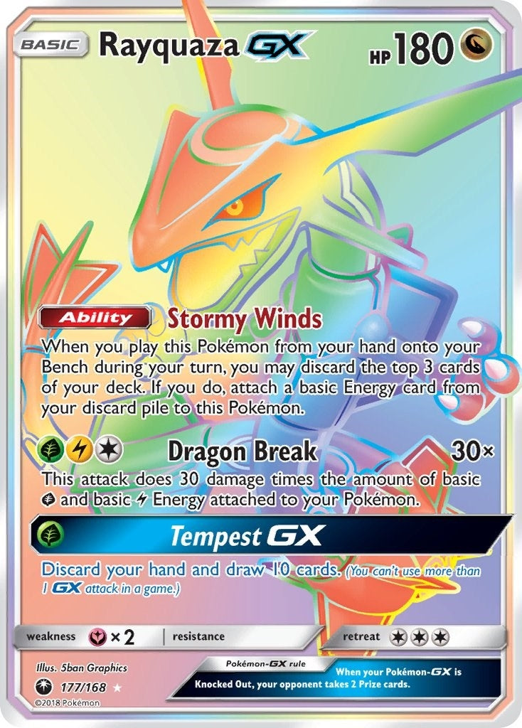 Image for Rayquaza GX (Secret) (SM - Celestial Storm) (177/168) - Pokemon