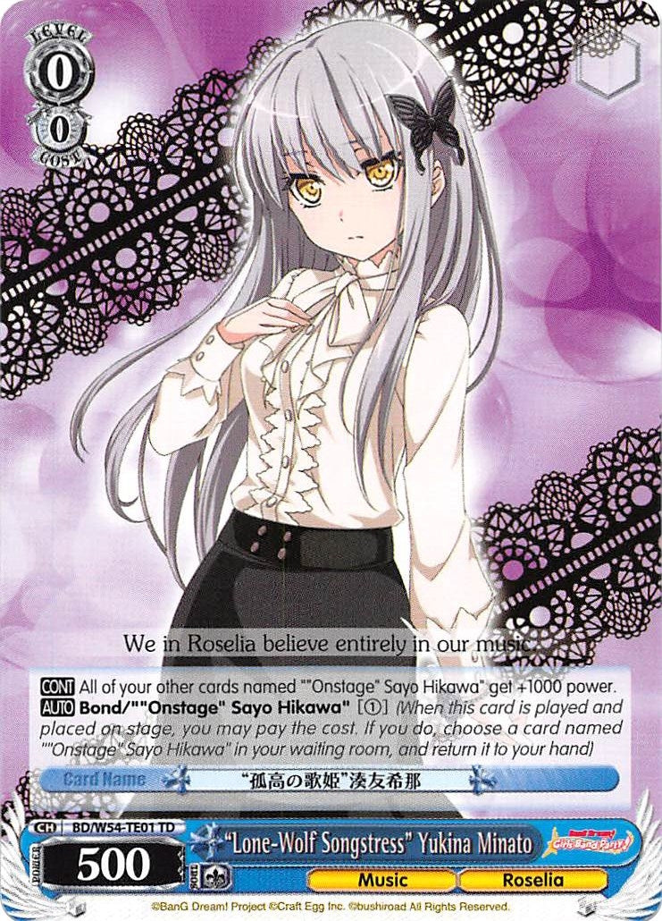 Image for "Lone-Wolf Songstress" Yukina Minato (BanG Dream! Girls Band Party!) (BD/W54-TE01 TD) - Weiss Schwarz
