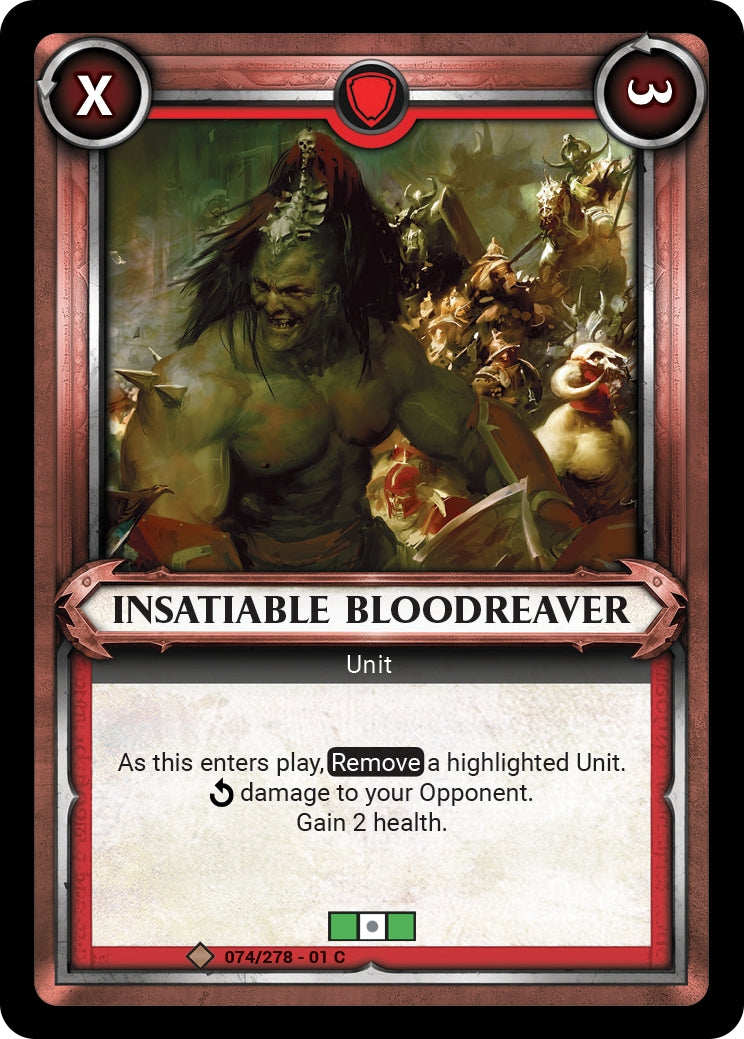 Insatiable Bloodreaver Unclaimed (078) [WHAOSC] - Warhammer Age of Sigmar Champions TCG Single
