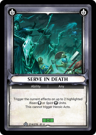 Serve in Death Unclaimed (214) [WHAOSC]