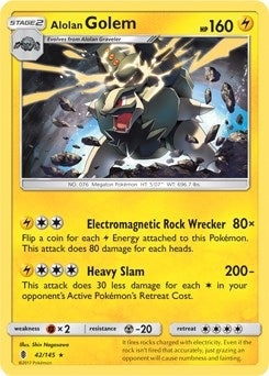 Image for Alolan Golem - 42/145 (Cosmos Holo) (Blister Exclusives) (042/145) - Pokemon