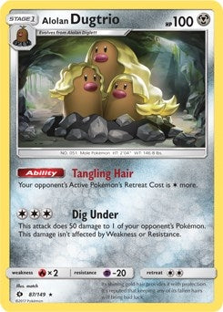 Image for Alolan Dugtrio - 87/149 (Cosmos Holo) (Blister Exclusives) (087/149) - Pokemon