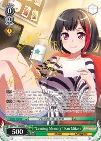 Image for "Evening Memory" Ran Mitake (A) (SP) (BanG Dream! Girls Band Party!) (BD/W54-E026SPa SP) - Weiss Schwarz