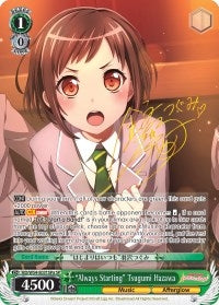 Image for "Always Starting" Tsugumi Hazawa (A) (SP) (BanG Dream! Girls Band Party!) (BD/W54-E031SPa SP) - Weiss Schwarz
