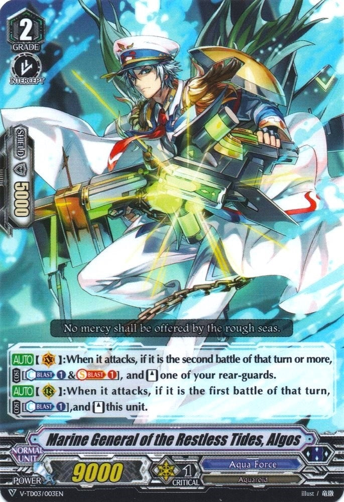 Image for Marine General of the Restless Tides, Algos (V-TD03: Leon Soryu) (V-TD03/003EN) - Cardfight Vanguard