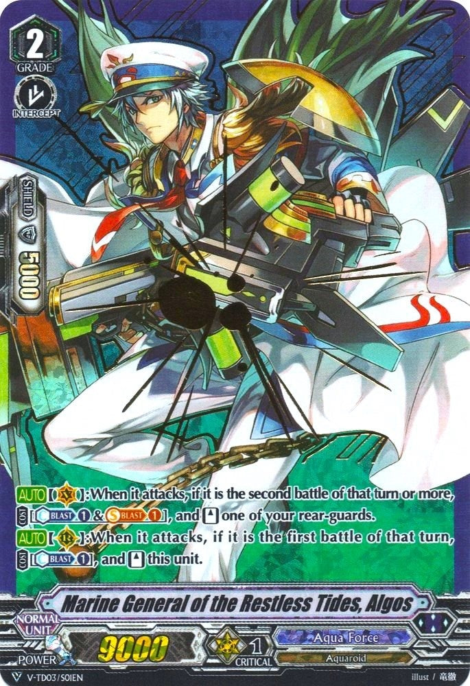Image for Marine General of the Restless Tides, Algos (SP) (V-TD03: Leon Soryu) (V-TD03/003EN) - Cardfight Vanguard