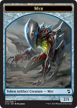 Image for Myr (007) // Construct (020) Double-Sided Token (Commander 2018) (7 // 20) - Magic: The Gathering