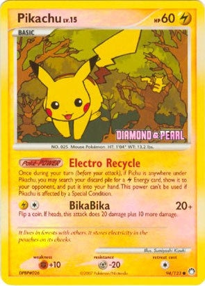 Image for Pikachu - 94/123 (Diamond & Pearl) (Burger King Promos) (094/123) - Pokemon