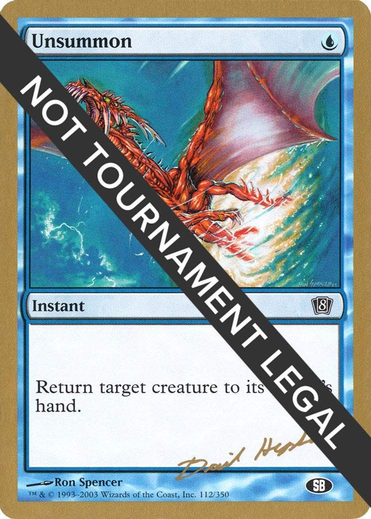Image for Unsummon - 2003 Dave Humpherys (8ED) (SB) (World Championship Decks) - Magic: The Gathering