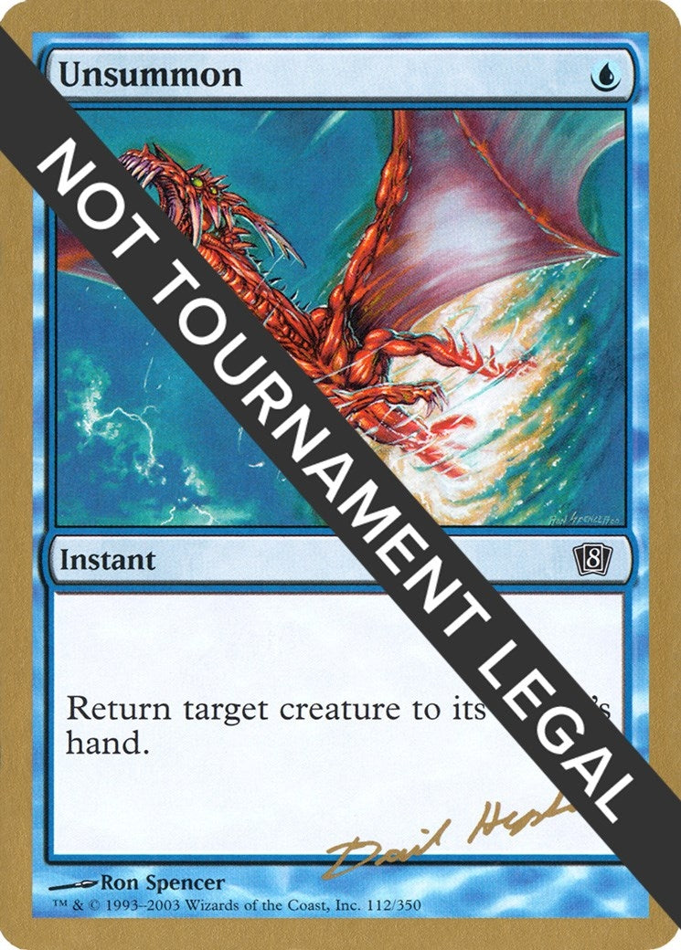 Image for Unsummon - 2003 Dave Humpherys (8ED) (World Championship Decks) - Magic: The Gathering