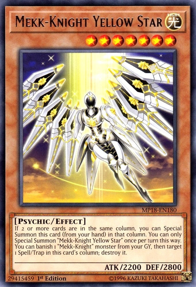 Image for Mekk-Knight Yellow Star (2018 Mega-Tins Mega Pack) (MP18-EN180) - YuGiOh